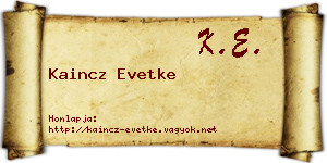 Kaincz Evetke névjegykártya